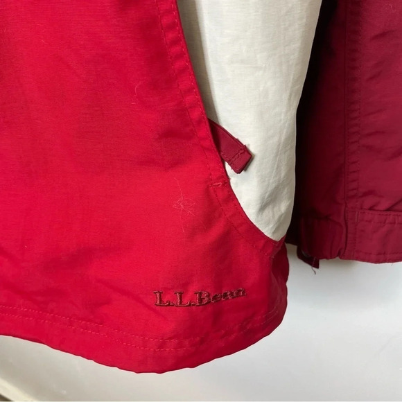 L.L. Bean women’s rain jacket shell lightweight two toned red - Picture 6 of 12